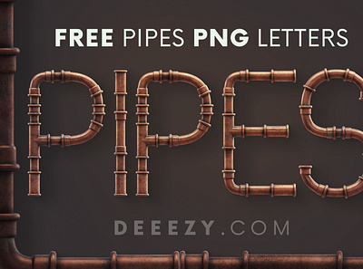 FREE Copper Pipes 3D Lettering 3d 3d lettering construction copper pipes font free free font free graphics freebie lettering pipes retro steampunk steampunk font typography vintage