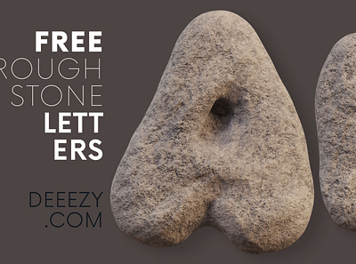 Free Rough Stone 3D Lettering 3d 3d lettering decorative deeezy flintstones font free free font free graphics freebie funny header lettering png stone stone font typography