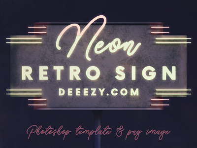 Free Neon Retro Sign Template 3d deeezy free free graphics free mockup free template freebie marquee mockup neon neon sign photoshop photoshop template retro retro sign typography vintage