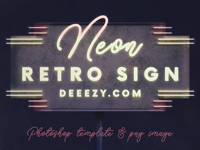 Free Neon Retro Sign Template