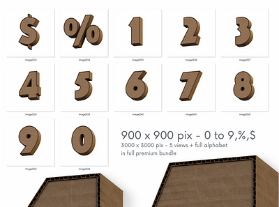 Cardboard - Free 3D Numbers 3d 3d font 3d lettering 3d typography cardboard deeezy font free free font free graphics freebie lettering numbers paper typography