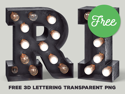 Free Marquee Light Bulbs Lettering 3d 3d lettering font grunge lettering light bulbs light typography marquee retro typography vintage vintage typography