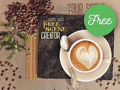 Free Coffee Scene Creator cappuccino coffee coffee creator espresso free free 3d graphics free 3d scene free graphics free photoshop template free scene creator free template freebie