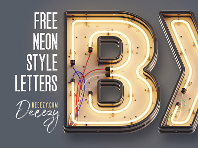 Free Neon 3D Lettering