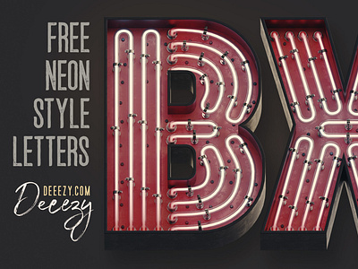 Free Bold Neon 3D Lettering