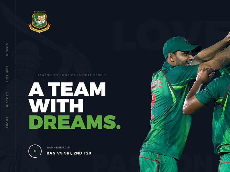 BD Cricket Website Concept web design hero area cricket concept theme sports creative website