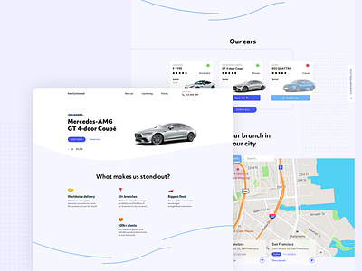InterCartinental - Car Rent Company - Main Page app design dribbble uiux userexperience userinterface vector