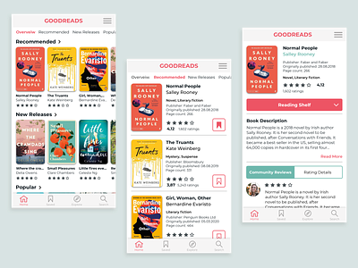 Goodreads redesing concept app books bookshop ecommerce liblary mobileapp redesign