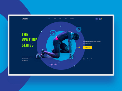 Urban sport concept big typography blue clean clean ui design green minimal run sport ui ux webdesign yellow