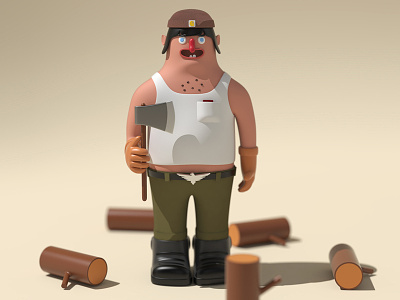 Tonko the lumber jack 3d 3dmodel cartoon character character design design render texture vectary vectary 3d