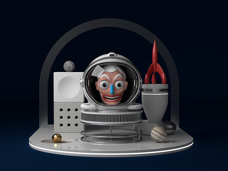 Astronaut still frame still-life still life set design setdesign illustration vectary 3d render character design character cartoon vectary texture design 3dmodel 3d