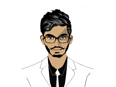 Simple Illustration cartoon human illustration portrait professional suit yourself