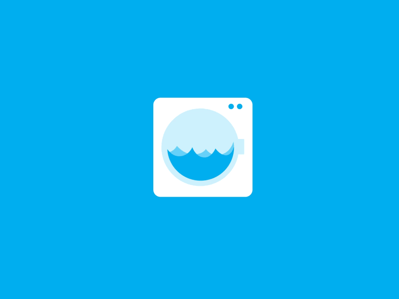 Laundry logo animation after effects animation blue branding icon identity laundry logo logo design washing machine