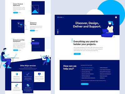 CodeRex - Services agency colorful concept design illustration page services typogaphy typography ui ux