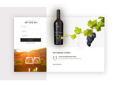 150ELM Winery club ecommerce home page preview ui ux website wine winery