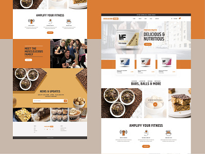 Landing page - Musclelecious Food bodybuilding clean colorful delivery food healthyfood interface landingpage product sopify ui ux