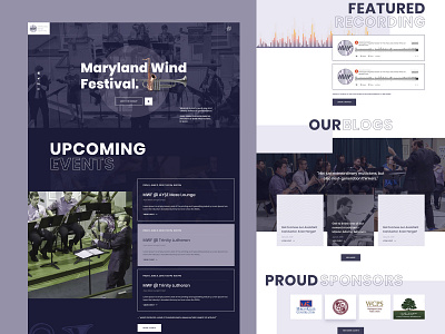 Landing Page - Maryland Wind Festival clean donate event landingpage music musician ui ux web website