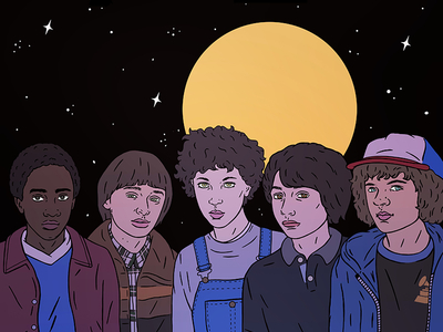 Stranger Things 2 artwork digital full moon giphy robin eisenberg stranger things