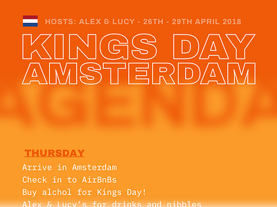 Kings day Agenda agenda amsterdam day design kings