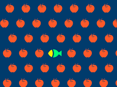 food apple color design fish flat green red