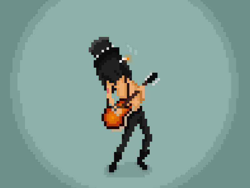 Chip Tune : Slash animation guitar legend music pixel pixel art rock rock n roll