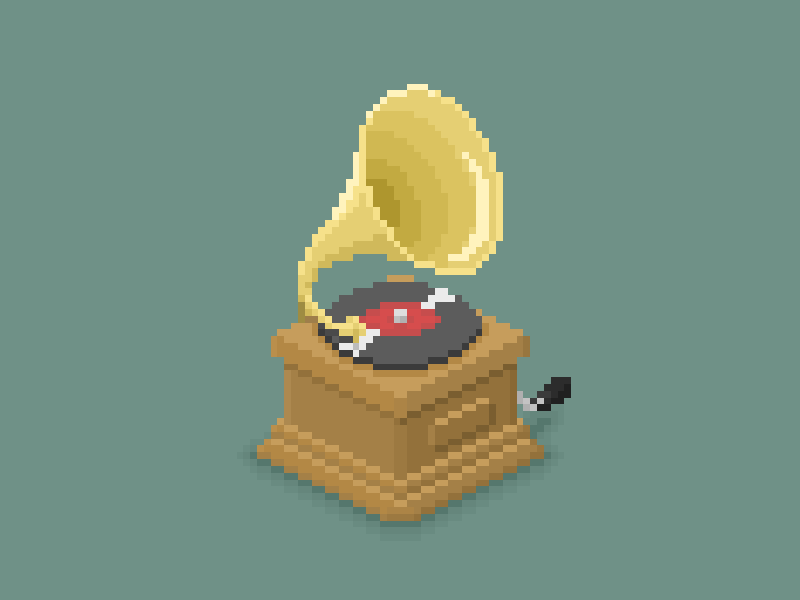 Chip Tune : Gramophone 8 bit animation gramophone music pixel art retro rock n roll vinyl