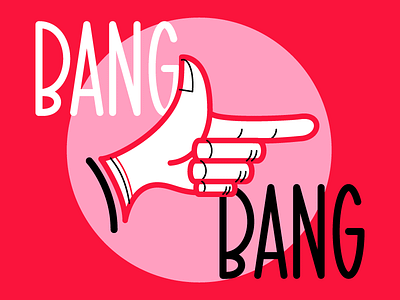 The end of the day. bang day end gun hand index vector