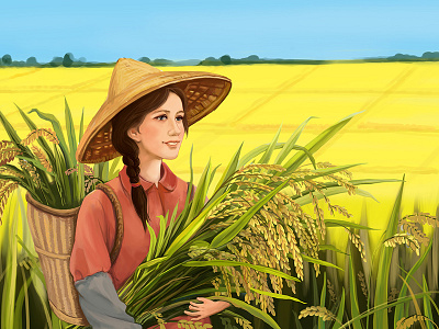 Farmer 女农民 farmer 女农民 稻穗