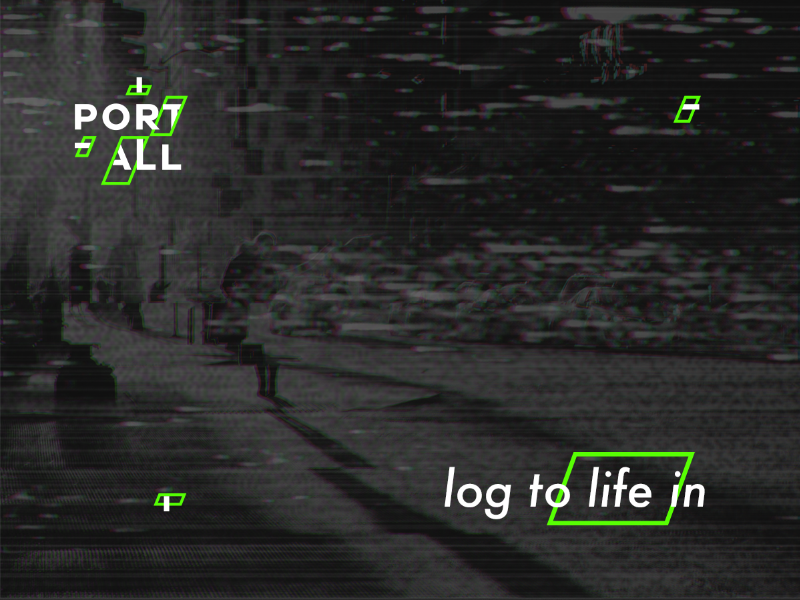 PORT_ALL portall noise glitch logo branding