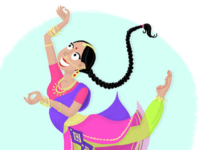 Indian dancer illustration
