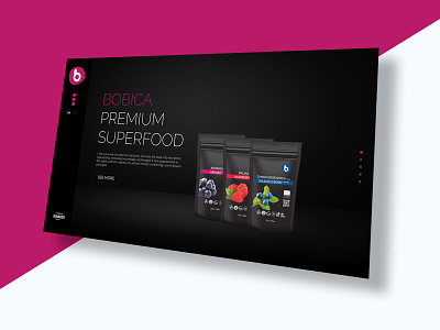 Web design (homepage) - Bobica Premium Superfood dark food homepage web design