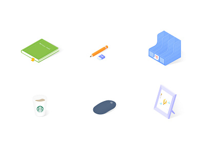 Office stationery isometric illustration illustration