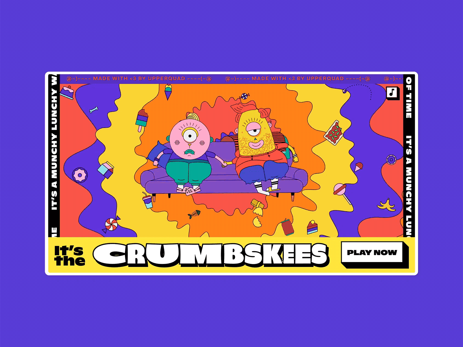 Crumbskees – Website colorful crazy design fun game illustration interactive interface loop mobile motion product design psychedelic ui uxui vector web web ui webdesign website