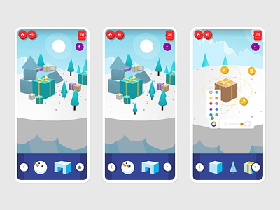 Snowbox - mobile christmas customizable design experience fun game interaction interactive interface joyful mobile mobile ui mountain phone ui uiux ux web webgl website