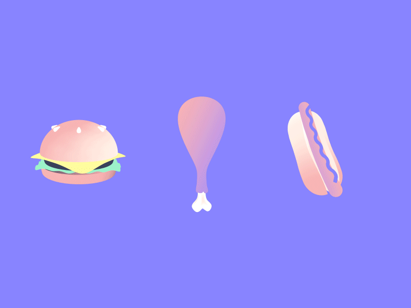 Vegan transformation 🍗 ⮕🥦 3d color emoji food gradient hamburger icon motion purple render smoke style