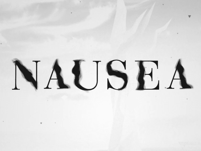 Nausea Logo - VR project animated black bodoni logo logotype motion serif ui ux vr white