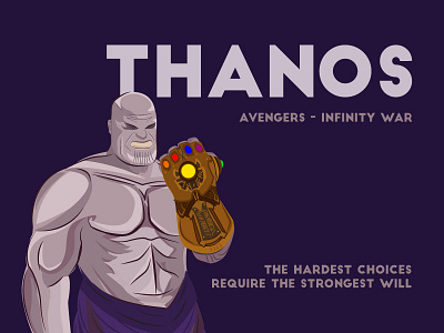 Thanos, Avengers - Infinity war avengers cartoon character design design thursday designthursday dribbble thursday graphic design illustration thanos