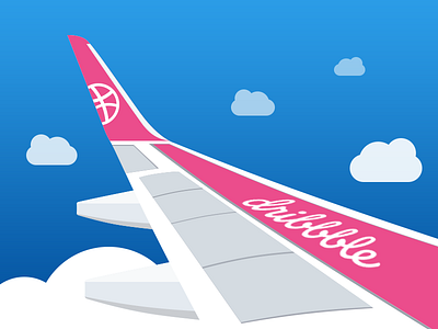 Airplane Wing of Dribbble airplane cloud dribbble jet plane wing