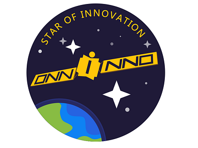 Star of Innovation badge earth innovation planet satellite star
