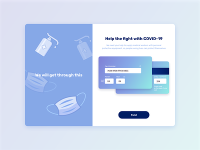 Stop COVID card covid-19 payment payment method website design