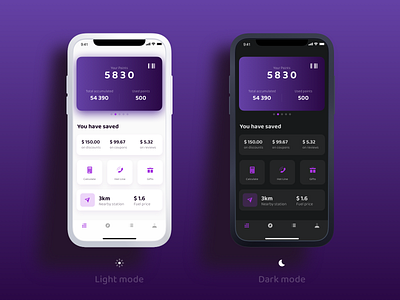 Loyalty Card Light and Dark Mode