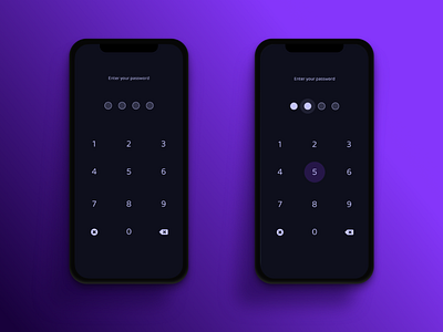 Passcode - Dark Mode dark mode iphone iphone x passcode password purple security