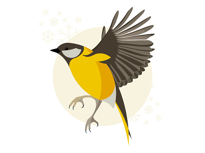 The great tit affinity designer bird circular design illustration logo visual design winter