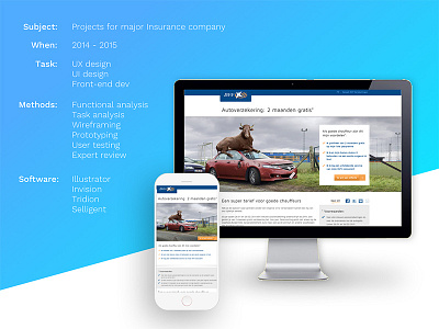 Use case for an insurance company analytics design front end development optimization ui ux visual design
