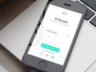 D-Excel Business App bitcoin clean ui design finance app light green marketing app mobile app psd social ui ux white theme