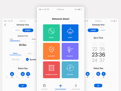 Smart Home App Timer ai clean date design illustration psd design smart home timer ui ux white ui