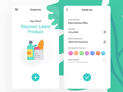 Create List clean ui colorfull create list creative green grocery illustration list ui ux