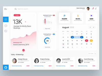 Dashboard Event analytics blue theme business calendar clean ui creative dashboard design dribbble enterprise event event app graph invite meeting meeting psd shot ui ux white