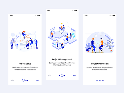 On boarding app business clean ui design enterprise illustration ios mobile ui onboarding ui ux vector white