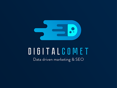 DigitalComet logo blue comet d letter logo digital agency logo